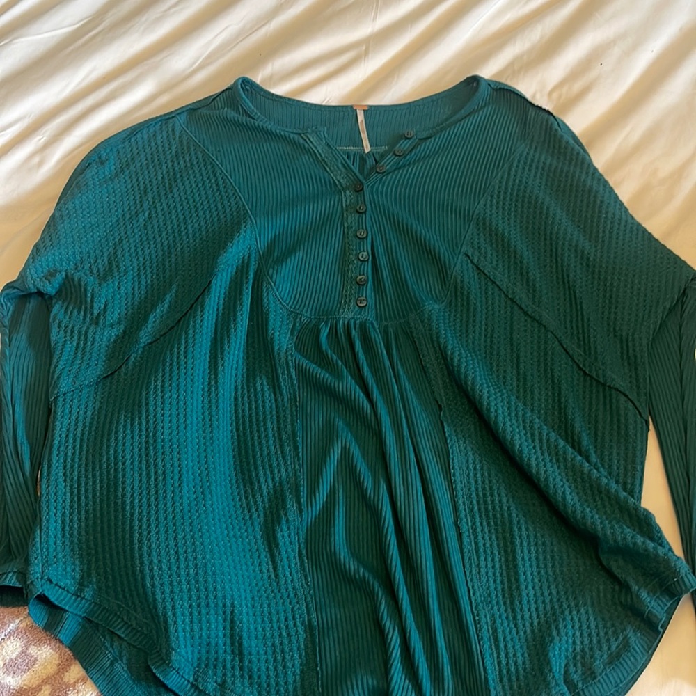Teal free people long sleeve thermal